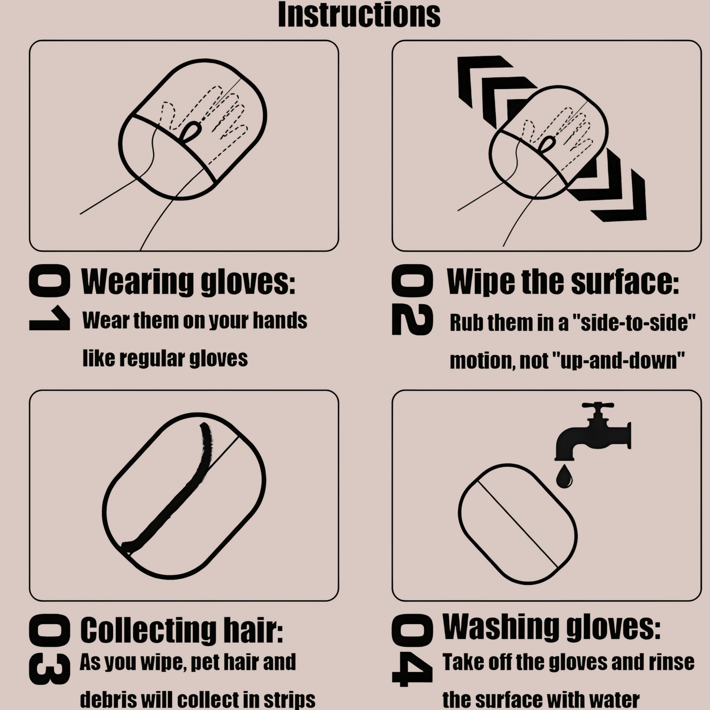 Cat Hair Remover Glove – Easy Pet Hair Cleaning for Furniture, Clothes & Cats